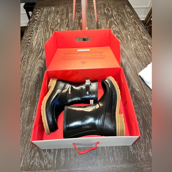 Hunter Original Moc Toe Short Rain Boots Men's Rain Boots Black Size 10 - Picture 14 of 16